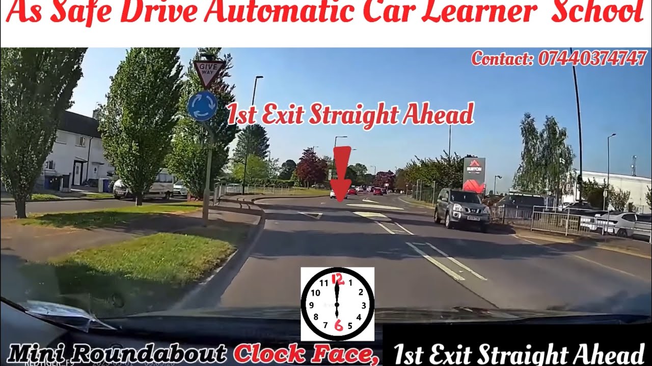 Mini Roundabout Straight Ahead (Clock Face)
