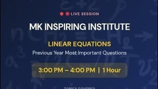 LINEAR EQUATIONS CLASS 10