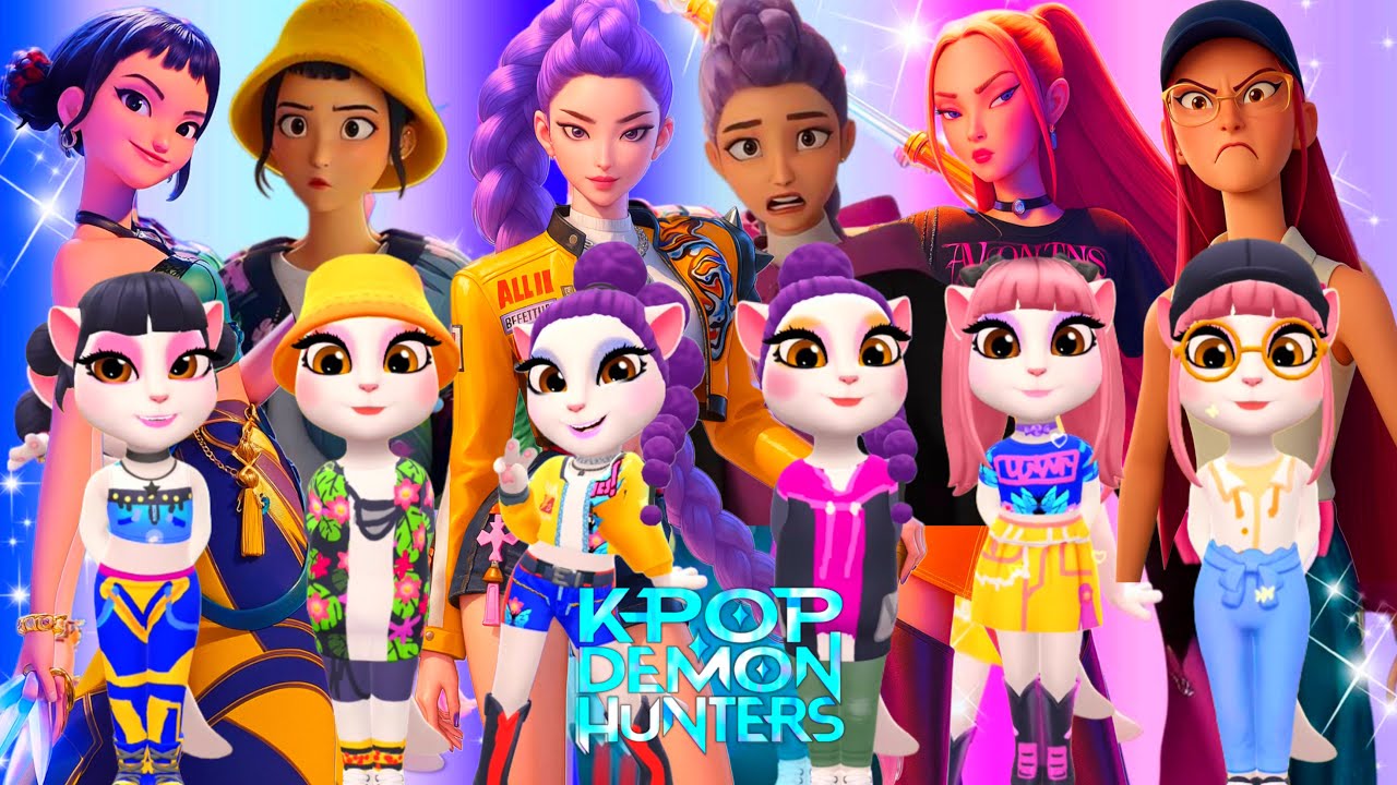 😈🎵 My Talking Angela'm 2 😻 || K - POP DEMON HUNTERS | New Cosplay || Makeover 🔥✨