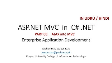 ASP.NET MVC - C# .NET in Urdu / Hindi PART 05 (AJAX)