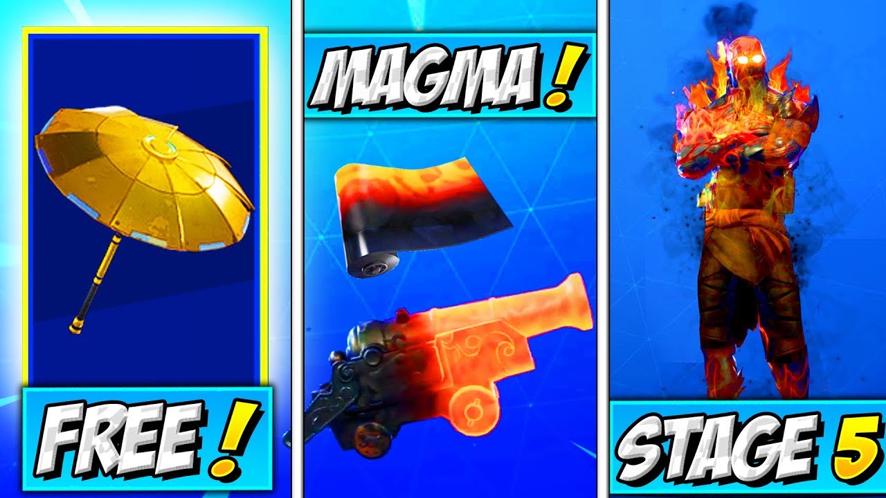 Fortnite UPDATE! STAGE 5 PRISONER! GOLDEN UMBRELLA UNLOCK! MAGMA WRAP! How To Get Lava Legends Pack!