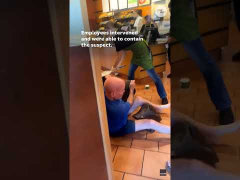 Watch: Panera Bread employees work together to stop violent customer #Shorts