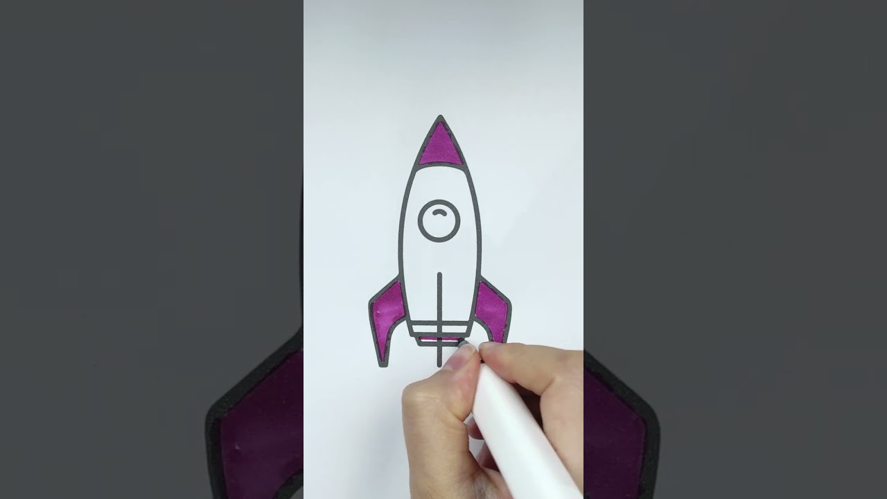 Rocket Drawing, Coloring for Kids and Toddlers