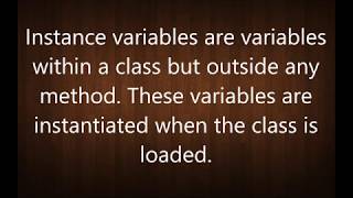 What is a Instance  Variable | Java Interview Questions