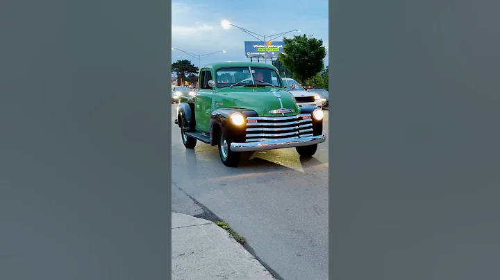 Chevrolet 3100 pickup truck drive by engine sound at Woodward dream cruise Michigan 2025