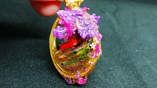 花水に沈む立体、稲荷神社レジン♪Inari Shrine resin sinking in flower water ♪