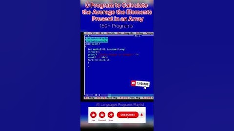 program of find average of an array elements in C|#shorts#youtube #ytshorts #trending #youtubeshorts