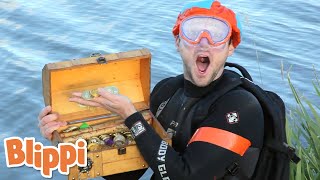 Blippi Finds Buried Treasure | Blippi | Storytime With Blippi | Funny Videos & Songs