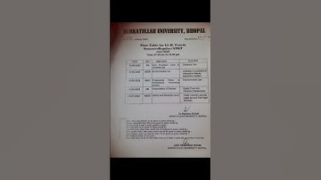 BU BHOPAL ||LLB 4sem time table  || BARKATULLAH UNIVERSITY BHOPAL time  release