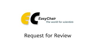 8. Request for Review - EasyChair Tutorial