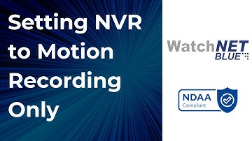 Setting a WatchNET Blue NDAA Recorder to Motion Recording Only