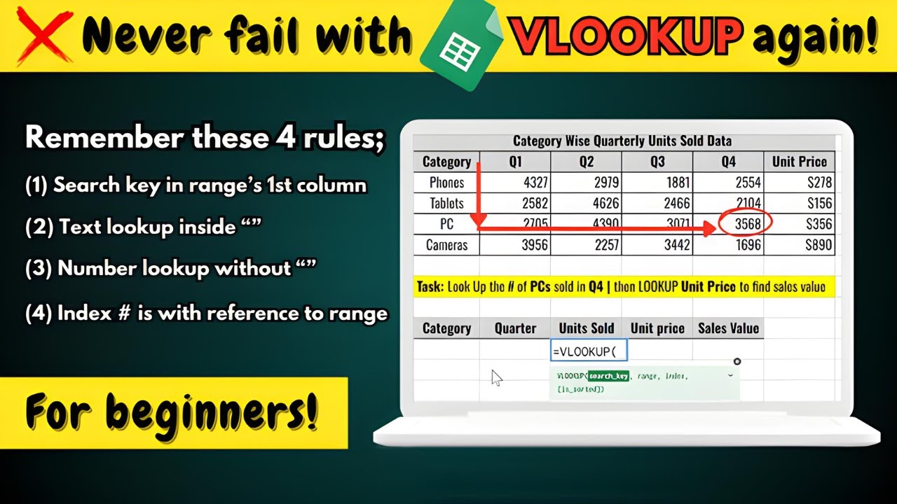 How to Use VLOOKUP in Google Sheets for Beginners - YouTube