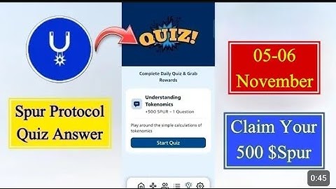 Spur Protocol Quiz Vandaag 5 6 NOVEMBER🚀QUIZTIJD! Bekijk het klassement🌊 #web3 #airdrops #antwoor...