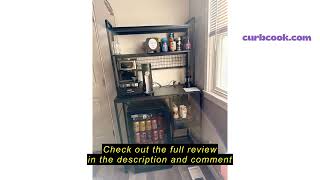 Review GUULIBERA Multi-Functional Mini Fridge Stand, Mini Fridge and Microwave Storage Shelves with