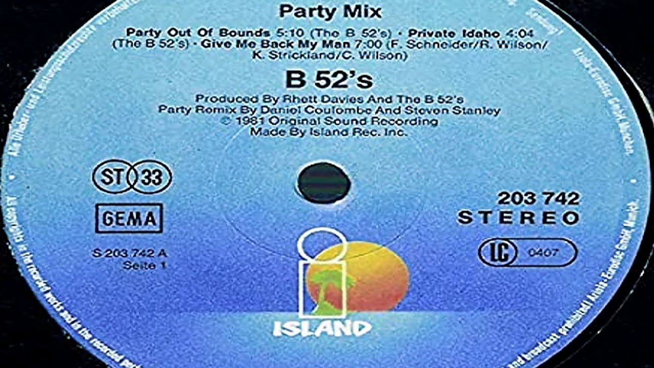 The B-52s - Party out of Bounds - ( Party Mix ).