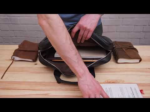 Сумка чоловіча Vintage 14678 для ноутбука Чорна, видео 1