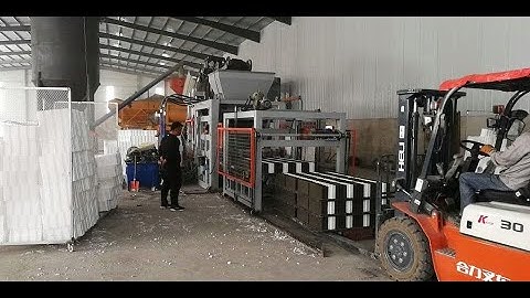 QT8-15 Full automatic cement brick machine with foam #  worksite video
