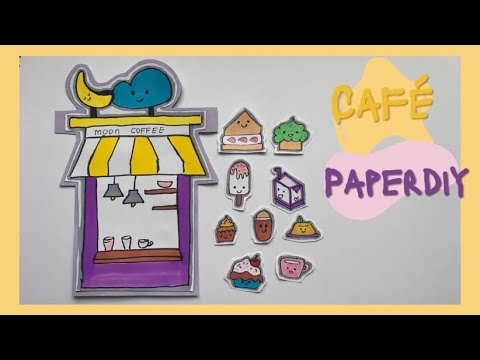 🧸[Paperdiy]🧸 making paper café ☕️🍮 tutorial - YouTube