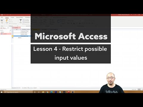Microsoft Access 365 Lesson 4 - Restrict cell values (lookup table vs validation)