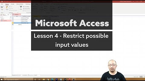 Microsoft Access 365 Lesson 4 - Restrict cell values (lookup table vs validation)