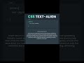 CSS |TEXT-ALIGN .#webdevelopment #explorepage #pythonanddjangofullstackwebdeveloper #trendingshorts