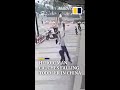 Heroic man catches falling toddler in China #shorts