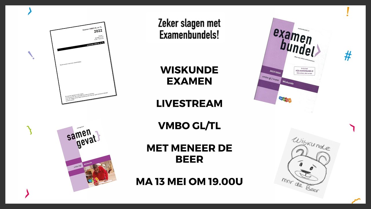 Examenspreekuur wiskunde Vmbo GL/TL met meneer de Beer - YouTube