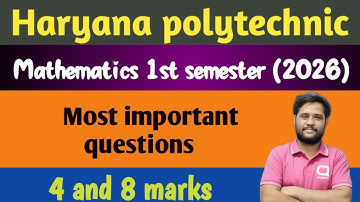 Haryana Polytechnic Mathematics 1st Semester| Most Important Questions | hsbte polytechnic questions