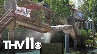 West Markham Street in Little Rock reopens after demolition of damaged pedestrian bridge
