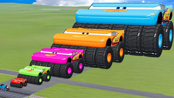 Big & Small Colors Wide Lightning Mcqueen vs Trains Thomas | BeamNG.Drive