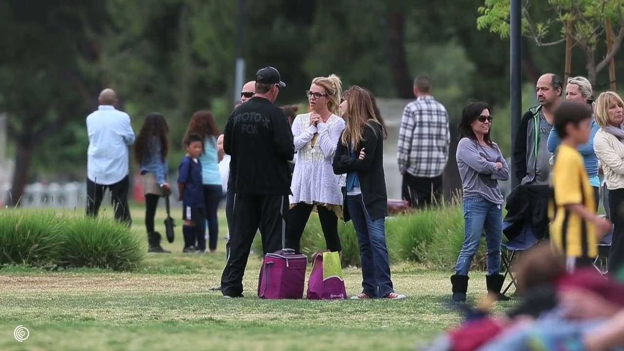 Britney Spears at her children's soccer game with her father