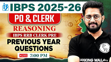 IBPS PO/Clerk 2025 -26 | IBPS RRB Clerk Pre Reasoning Previous Year Questions | by Sachin Sir