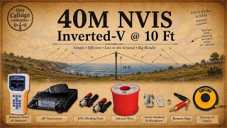 40M NVIS Inverted-V SWR Test 6-1/2’ & 10’ AGL (No Music)