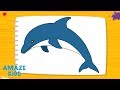 Как Нарисовать Животных Дельфина для Детей🐬 Рисунки Своими Руками. Уроки Рисования для Начинающих