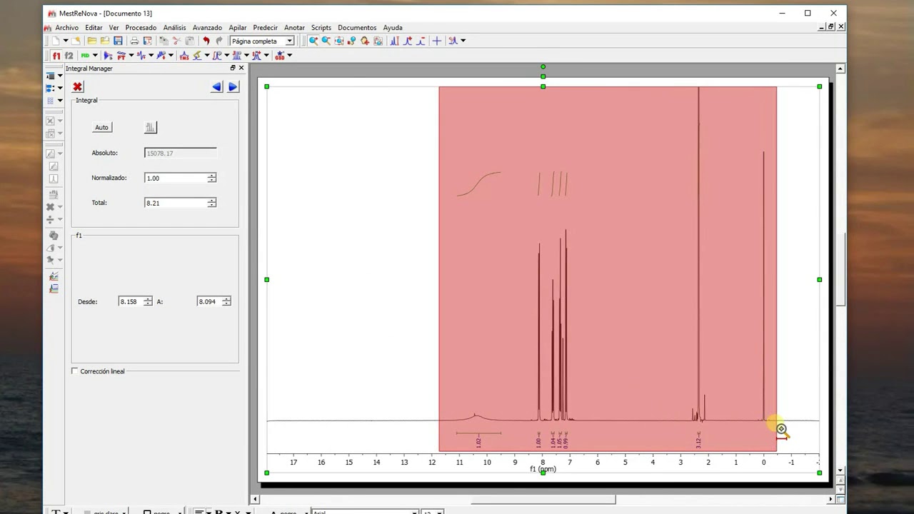 Tutorial Mestrenova Basic processing of a 1H NMR spectrum Universidad ...