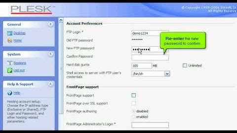 How to change your FTP password in Plesk.