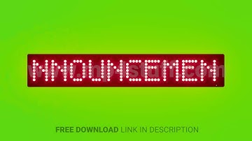 Follow Announcements Carefully Scrolling Red Dot Matrix LED Text Animation on Green Screen Seamless