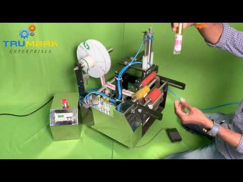 SEMI AUTOMATIC ITTAR BOTTLE LABELLING MACHINE
