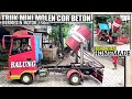 truk molen mini bermesin motor 150cc || cor beton mixer lantai garasi truck mini