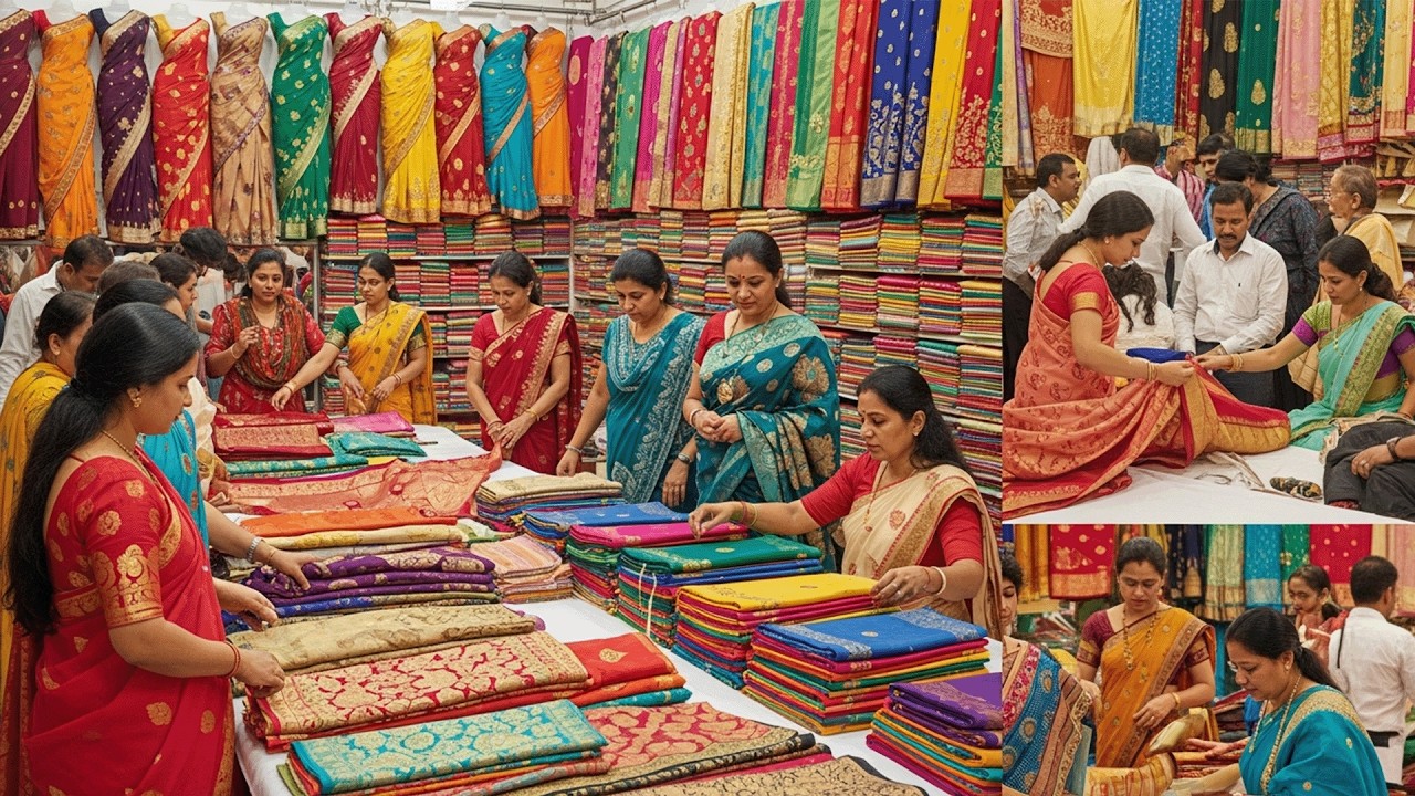 आहेरी साड्या आणि डेलीवेअर साड्या – मार्केटपेक्षा कमी किमतीत | Shagun Textile Market Kalyan