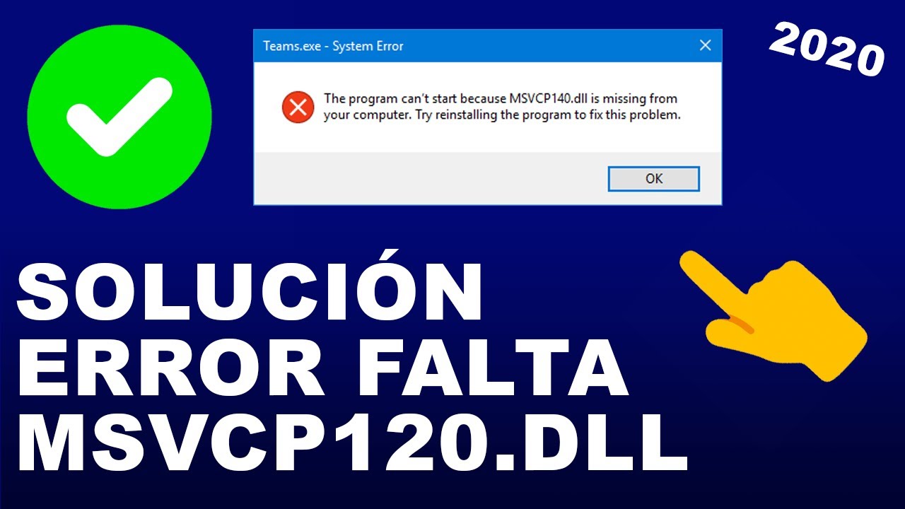  Falta archivo MSVCP120dll en el equipo SOLUCIN DEFINITIVA  Windows 10 8 y 7