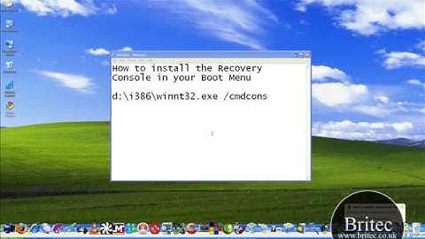 How to install the Recovery Console in your Boot Menu
