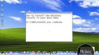 How to install the Recovery Console in your Boot Menu