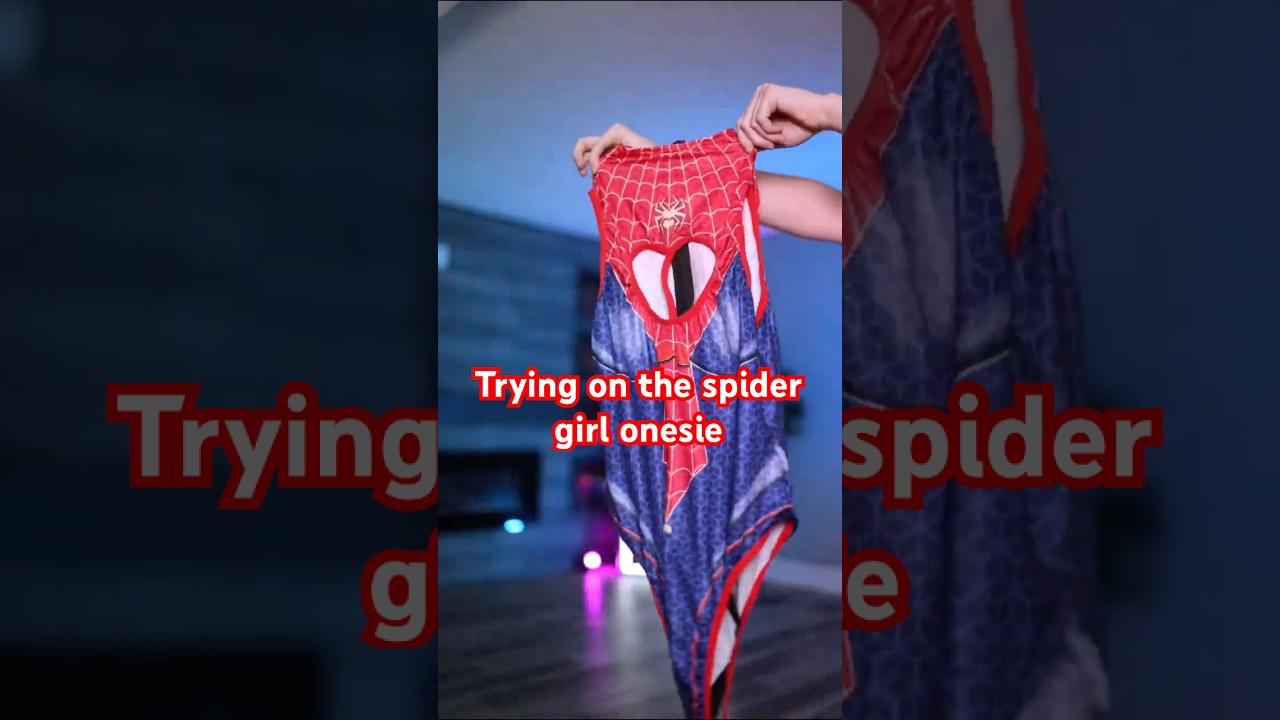Trying On The Spider girl onesie❤️🕸️