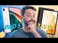 GALAXY TAB S8 vs. MI PAD 5 // qual MELHOR TABLET ANDROID custo benefício em 2022?