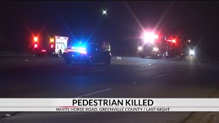 Pedestrian dies after crash on White Horse Rd. in Greenville Co.