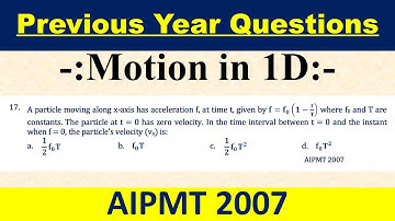 A particle moving along x-axis has acceleration f, at time t, given by f=f_0 (1-t/T) where f0 and T