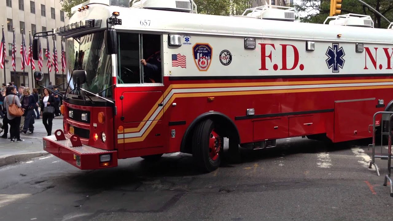 FDNY MEDICAL EVACUATION TRANSPORTATION UNIT LEAVING THE FIRE PREVENTION