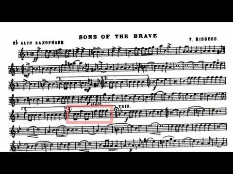 Sons Of The Brave March With Guide Highlighted Scores