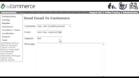 Send Emails in osCommerce